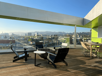 Rooftop deck with bbq, fire pit, & tv